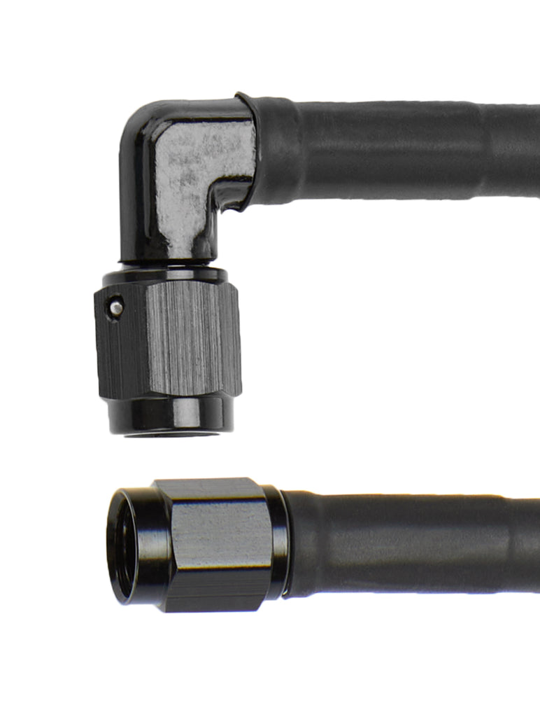 Allstar Performance Coated Braided Line 24in #3 Hose -3 90 Deg/-3 Str ALL48419