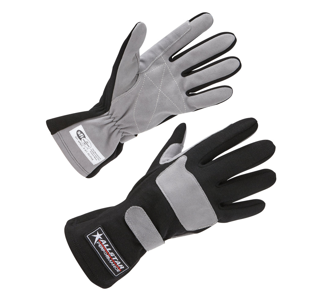 Allstar Performance Driving Gloves SFI 3.3/1 S/L Black/Gray Large ALL911014