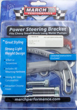 Load image into Gallery viewer, March Performance Power Steering Bracket SBC Chrome P80160-06