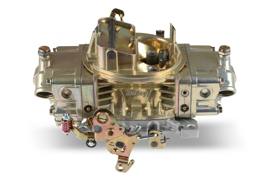 Double Pumper Carburetor 600 CFM 4150 Mechanical Secondaries Gold Dichromate Gasoline Holley