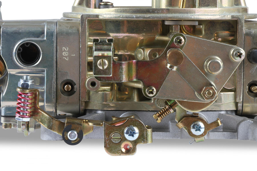 Double Pumper Carburetor 600 CFM 4150 Mechanical Secondaries Gold Dichromate Gasoline Holley