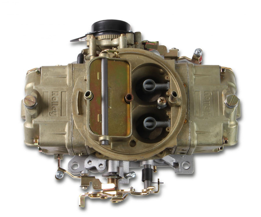 Classic Double Pumper Carburetor 650 CFM 4150 Mechanical Secondaries Gold Dichromate Gasoline Holley