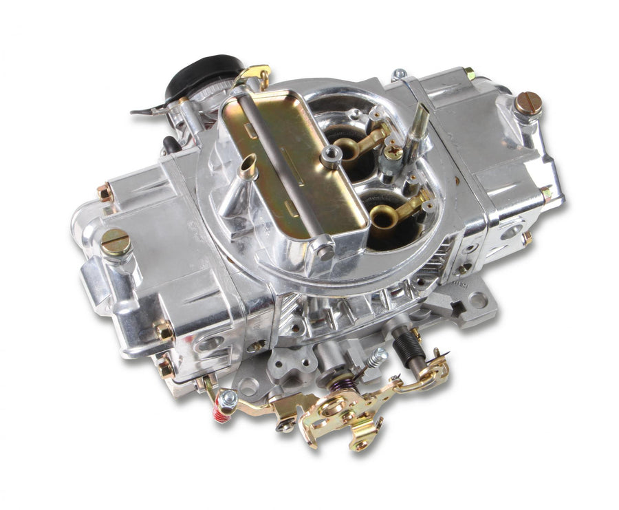 Aluminum Double Pumper Carburetor 650 CFM 4150 Mechanical Secondaries Shiny Gasoline Holley