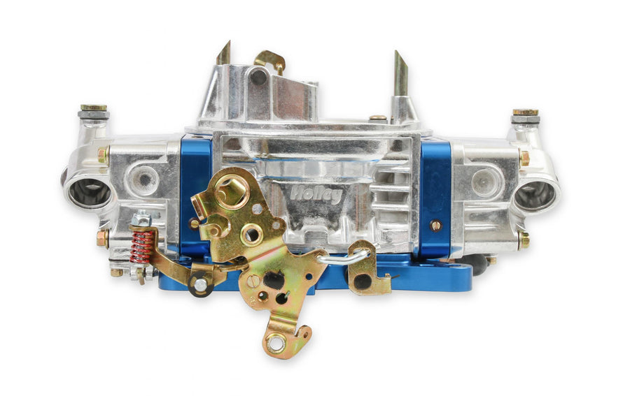 Ultra Double Pumper Carburetor 650 CFM 4150 Mechanical Secondaries Billet Color Blue Shiny Gasoline Holley