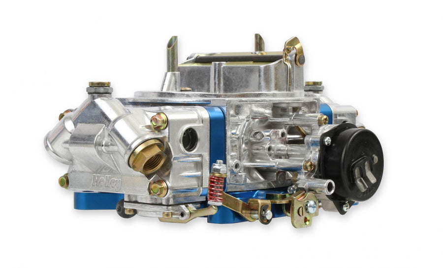 Ultra Double Pumper Carburetor 650 CFM 4150 Mechanical Secondaries Billet Color Blue Shiny Gasoline Holley