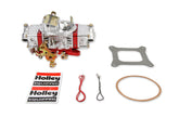 Ultra Double Pumper Carburetor 750 CFM 4150 Mechanical Secondaries Billet Color Red Shiny Gasoline Holley