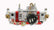 Ultra Double Pumper Carburetor 750 CFM 4150 Mechanical Secondaries Billet Color Red Shiny Gasoline Holley