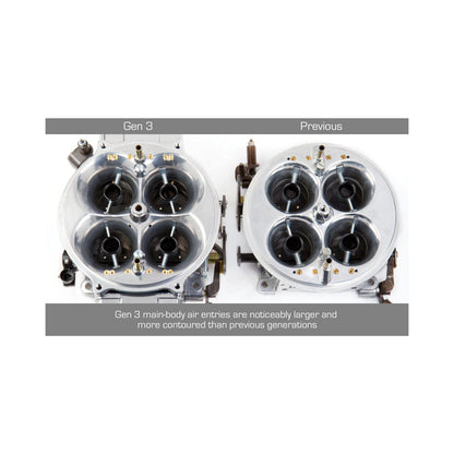 Gen 3 Ultra Dominator Carburetor Black 1050 CFM 4500 Mechanical Secondaries Idle Air Bleed Size 57.0 Shiny Gasoline Holley