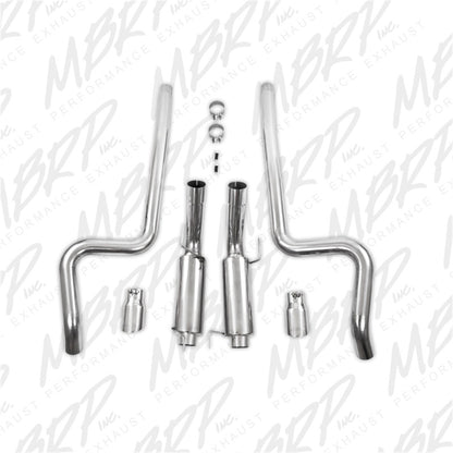 MBRP 2005-2010 Ford Shelby GT500 / GT Dual Split Rear Race Version, T409 4in Tips Exhaust System | S7270409