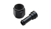 Vibrant -6 AN Female Flare to 3/8 in Hose Barb Adapter Fitting | 6061 Aluminum, Anodized Black | 11216