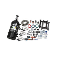 Pro Two-Stage Wet Nitrous System For 4150 4-Barrel Carburetor-Black Fits Holley 4150 And Carter Afb (Late) 200-500 Hp Includes Black 10 Lb Bottle NOS