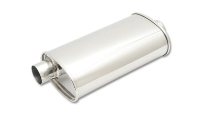 Vibrant StreetPower Oval Muffler | 2.25 in Inlet ID x 2.25 in Outlet, Offset-Center, 5 x 9 x 15 in, 304 Stainless | 1105