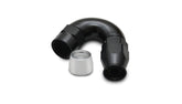 Vibrant 150 Degree Hose End Fitting for PTFE Hose | -12 AN, 6061 Aluminum, Black Hard Anodized | 28512