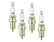 HP Copper Spark Plug Shorty 14MM Thread, .750 In Reach Heat Range 4 Gasket (Flat) Seat 4-Pack ACCEL