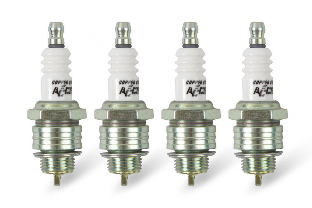 HP Copper Spark Plug Shorty 14MM Thread .375 In Reach Gasket (Flat) Seat 4 Pack ACCEL
