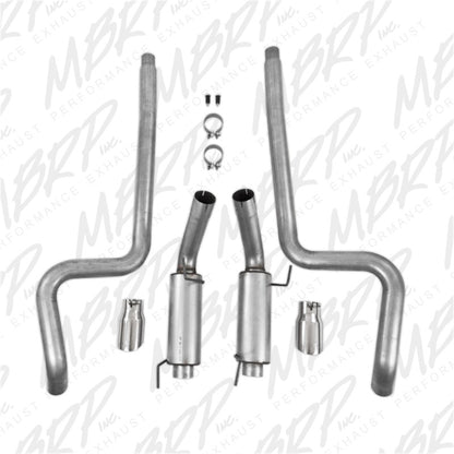 MBRP 2005-2010 Ford Mustang GT 4.6L Dual Split Rear Race Version AL/ 3in Cat Back Exhaust System | S7270AL