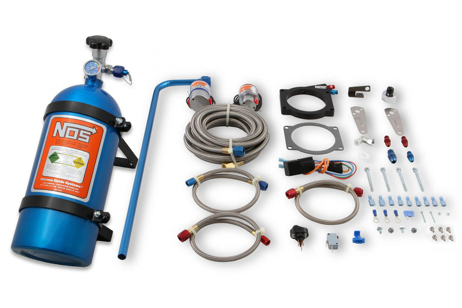 Plate Wet Nitrous System GM 1997-2012 GM LS 90MM Or 92MM 4-Bolt Throttle Body. Blue System Is Adjustable Up To 200 Hp. Includes 10Lb Bottle 92MM Plate And All Installation Items NOS
