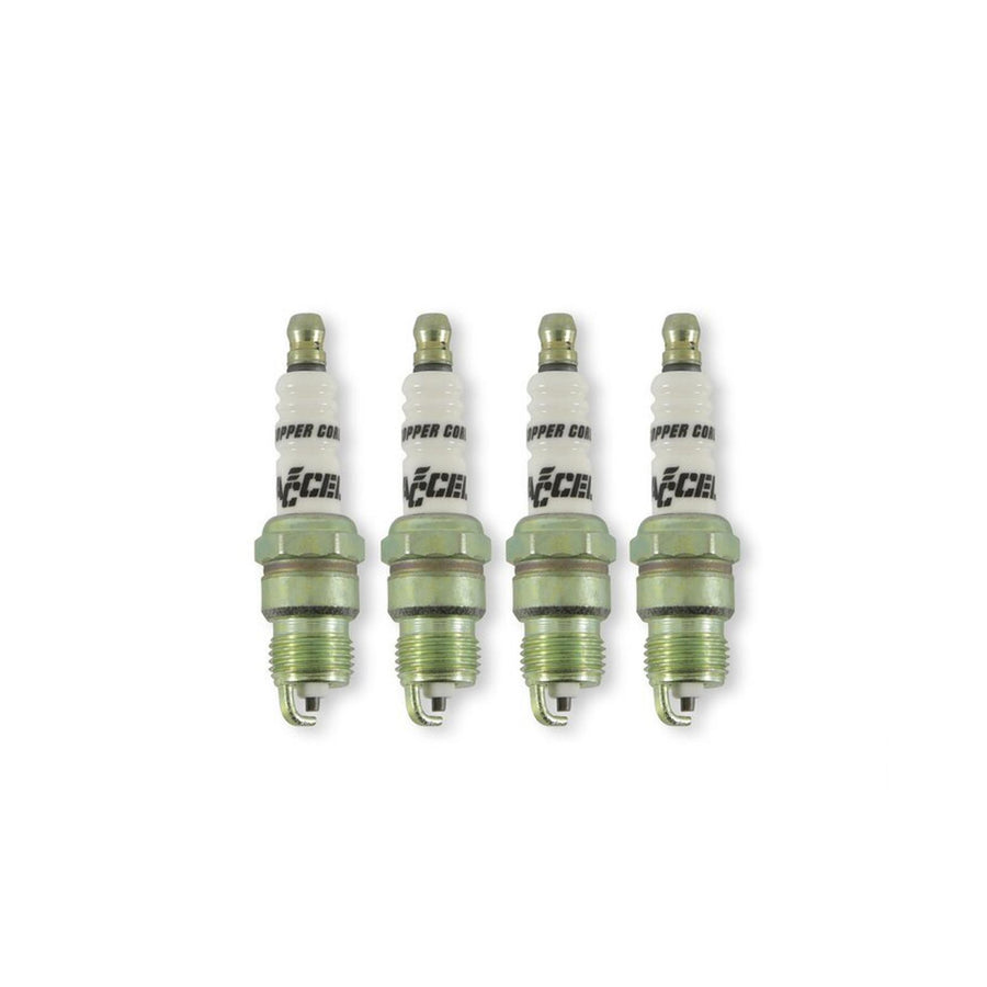 HP Copper Spark Plug Shorty 14MM Thread .460 In Reach Heat Range 4 Tapered Seat 4 Pack ACCEL