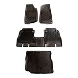 Rugged Ridge Floor Liner Front/Rear/Cargo Black 18-21 Jeep Wrangler JL 4 Dr (Excl. 4XE Models)