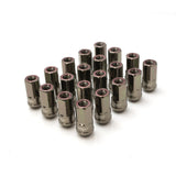 Wheel Mate Muteki HR50 Open End Lug Nuts - Titanium Chrome w/ Red Ring 14x1.50