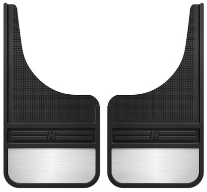 Husky Liners MudDog Universal Front Mud Flaps | 12 in Wide Black Rubber, Weighted | 55001
