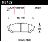 Hawk 03-05 WRX D1004 Performance Ceramic Street Rear Brake Pads