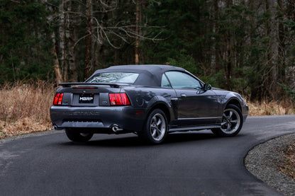 MBRP 99-04 Ford Mustang GT 4.6L 2.5in. Dual Split Rear AL Cat Back w/ 3.5in. Dual Wall Blk. Tips | S7221ALBT