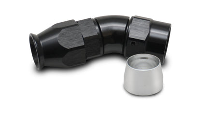 Vibrant 30 Degree Hose End Fitting for PTFE Hose | -4 AN, 6061 Aluminum, Black Hard Anodized | 28304