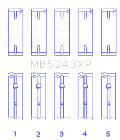 King Engine Bearings Nissan SR20DE/DET (2.0L) Performance Main Bearing Set - Size STD