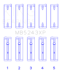 King Engine Bearings Nissan SR20DE/DET (2.0L) Performance Main Bearing Set - Size +0.25mm