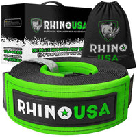 Rhino USA Recovery Tow Strap 4Inx30Ft (Black)