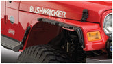 Black Jeep Flat Style Textured Finish 4-Piece Fender Flare Set For 1997-2006 Jeep Wrangler TJ Bushwacker