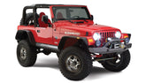 Black Jeep Flat Style Textured Finish 4-Piece Fender Flare Set For 1997-2006 Jeep Wrangler TJ Bushwacker