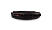 Vibrant Performance 5ft Roll of Black Red Nylon Braided Flex Hose; AN Size: -6; Hose ID 0.34" 11986R