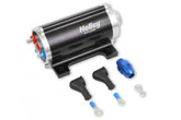 100 GPH Universal In-Line Electric Fuel Pump Supports Up to 900 EFI or 1050 CARB HP Compatible with Pump Gas, Race Gas, Diesel or E85 Holley