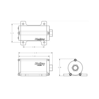 100 GPH Universal In-Line Electric Fuel Pump Supports Up to 900 EFI or 1050 CARB HP Compatible with Pump Gas, Race Gas, Diesel or E85 Holley