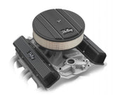 14 Round Finned Air Cleaner Black Finned Air Cleaner Assembly, 14 Round Design W/ 3 Paper Element, Die-Cast Aluminum, Fits 4150 & 4160 Carburetors w/5.125 Diameter Neck Holley