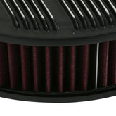 Finned Vintage Style Air Cleaner 14 Diameter X 3 Tall Round 4150 & 4160 Carburetors w/5.125 Diameter Neck Black Finned Air Cleaner Assembly Premium Element Die-Cast Aluminum Holley