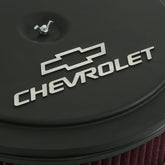 GM Muscle Series Air Cleaner Satin Black Machined 14 X 3 Air Cleaner Kit W/ Premium Filter GM Bowtie and Chevrolet Logo Holley