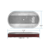 Vintage Series Oval Air Cleaner Natural Cast 2.5 X 17 X 9 Inch Red Cotton Gauze Filter Element Single 4-bbl Baseplate Holley