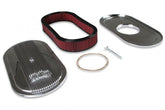 Vintage Series Oval Air Cleaner Polished 2.5 X 17 X 9 Inch Red Cotton Gauze Filter Element Single 4-bbl Baseplate Holley