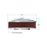 Vintage Series Oval Air Cleaner Polished 2.5 X 17 X 9 Inch Red Cotton Gauze Filter Element Single 4-bbl Baseplate Holley