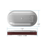 Vintage Series Oval Air Cleaner Polished 2.5 X 17 X 9 Inch Red Cotton Gauze Filter Element Single 4-bbl Baseplate Holley