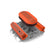 Vintage Series Oval Air Cleaner Factory Orange Machined 2.5 X 17 X 9 Inch Red Cotton Gauze Filter Element Single 4-bbl Baseplate Holley