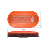 Vintage Series Oval Air Cleaner Factory Orange Machined 2.5 X 17 X 9 Inch Red Cotton Gauze Filter Element Single 4-bbl Baseplate Holley