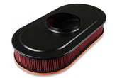 Vintage Series Oval Air Cleaner Factory Orange Machined 2.5 X 17 X 9 Inch Red Cotton Gauze Filter Element Single 4-bbl Baseplate Holley