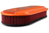 Vintage Series Oval Air Cleaner Factory Orange Machined 2.5 X 17 X 9 Inch Red Cotton Gauze Filter Element Single 4-bbl Baseplate Holley