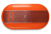 Vintage Series Oval Air Cleaner Factory Orange Machined 2.5 X 17 X 9 Inch Red Cotton Gauze Filter Element Single 4-bbl Baseplate Holley