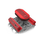 Vintage Series Oval Air Cleaner Gloss Red Machined 2.5 X 17 X 9 Inch Red Cotton Gauze Filter Element Single 4-bbl Baseplate Holley