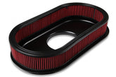 Vintage Series Oval Air Cleaner Gloss Red Machined 2.5 X 17 X 9 Inch Red Cotton Gauze Filter Element Single 4-bbl Baseplate Holley
